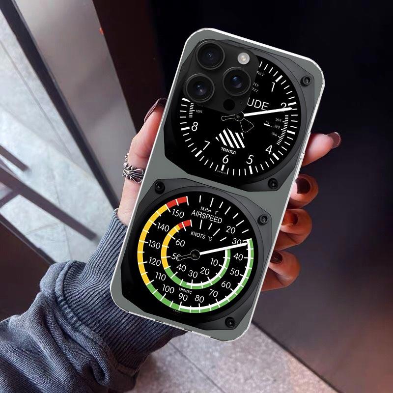 Aviation Aeroplane Helicopter Cockpit Instrument Phone Case For iPhone 17 Air 16 15 Pro Max 14 Plus 13 Mini 12 11 Cover 7 8 SE S
