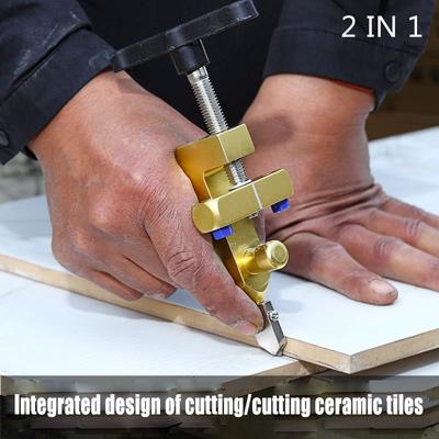 2 In 1 Glass Cutting Machine  Kit Hand Tools Glass Ceramic Tile Cutter with Knife Wheel Manual Tile  Cutting Tool