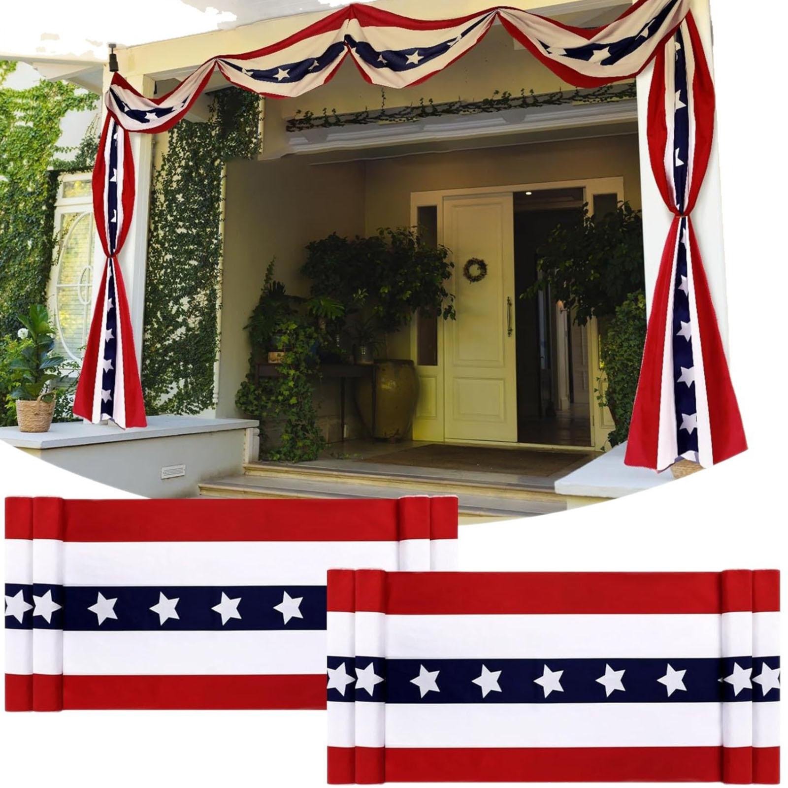 

2 X 20 Ft Memorial Days Flag Wear Resist 250 Anniversary USA Flag Banner Oversized Patriotic Bunting Flags for Home Decor China Mainland