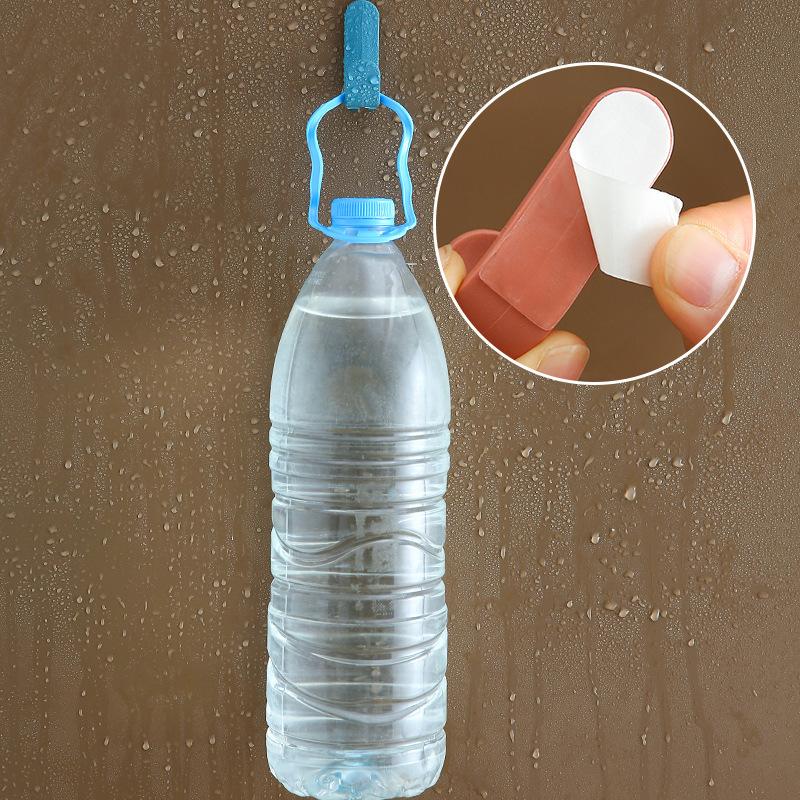 Einfacher J-förmiger Haken Wandmontage Nordischer Stil Nicht-stanzender Haken Haushalt Nahtloser Mantelhaken Mini Tür Klebehaken