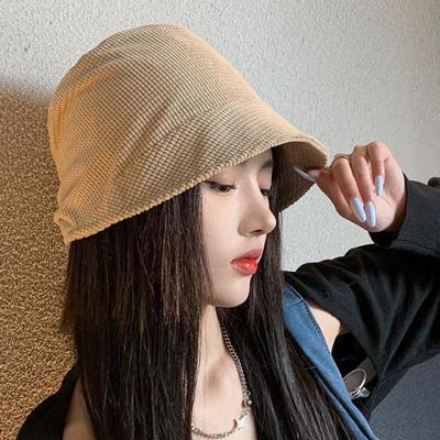 Chapeau de pêcheur tendance pour femmes - Casquette pare-soleil décontractée japonaise, Chapeau seau léger pour l'automne/l'hiver, Nouveau style coréen