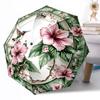 Hummingbirds Automatic Umbrella Folding Umbrella with 8 Ribs Weight for Outdoor Daily Use Elegant Women's Umbrella