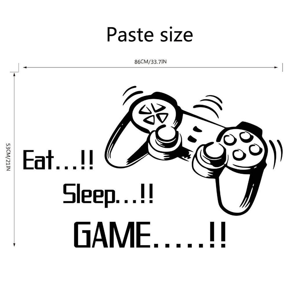 Sleep Game Wall Stickers Boys Bedroom Letter DIY Kids Rooms Decoration Art