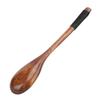 5PCS Wooden Spoons Environmental Long Handle Semicircle Beech Wood Small Wood Spoons for Dining Room