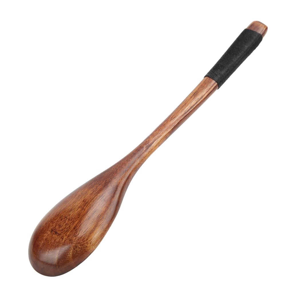 5PCS Wooden Spoons Environmental Long Handle Semicircle Beech Wood Small Wood Spoons for Dining Room