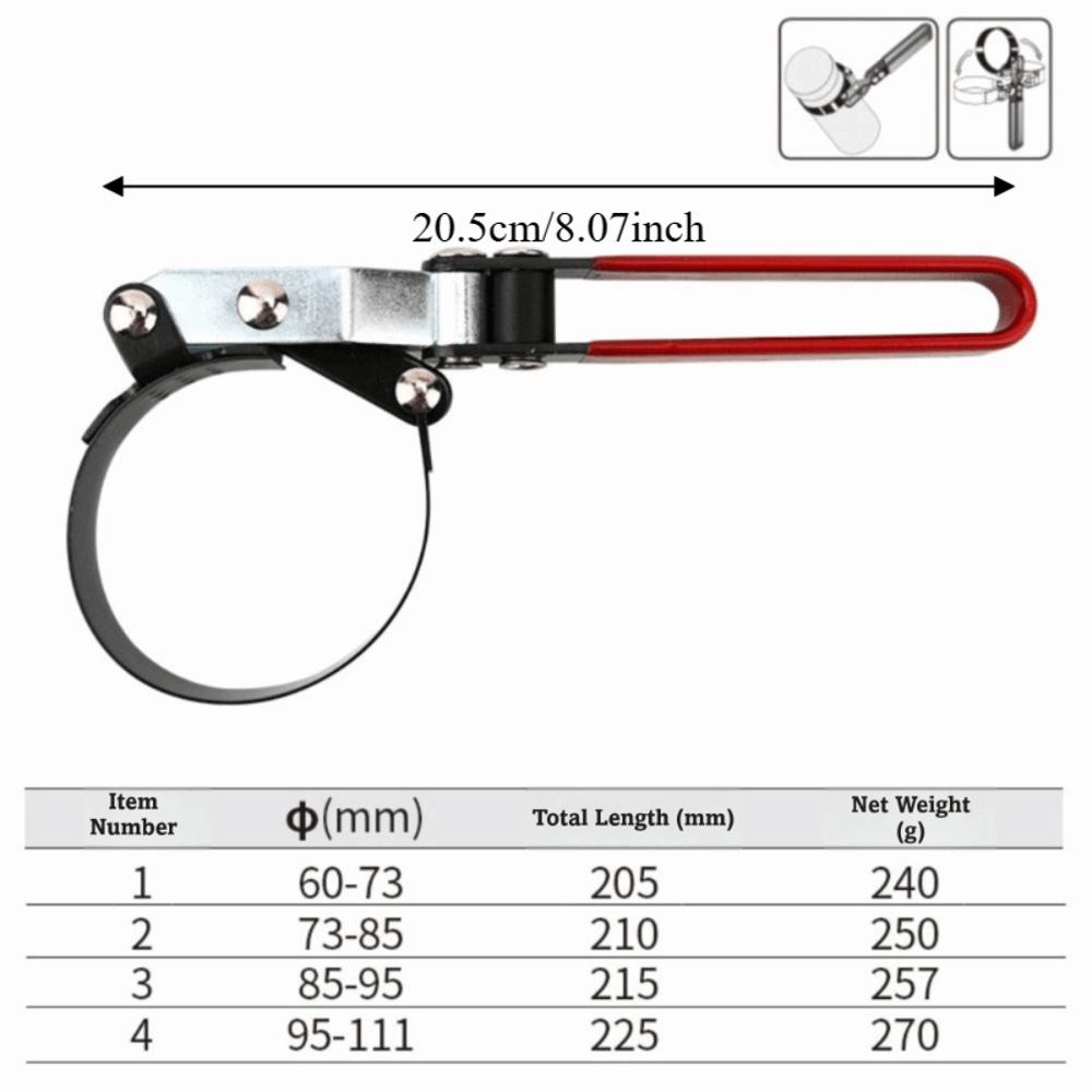 Ergonomic Handle Filter Removal Tool Steel Band Adjustable Filter Wrench  Mechanics Tool