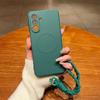 Silicone Wrist Strap Phone Case for Samsung Galaxy A17 A06 A16 A26 A36 A56 A05 A05S A15 A35 A55 for Magsafe Protective Cover