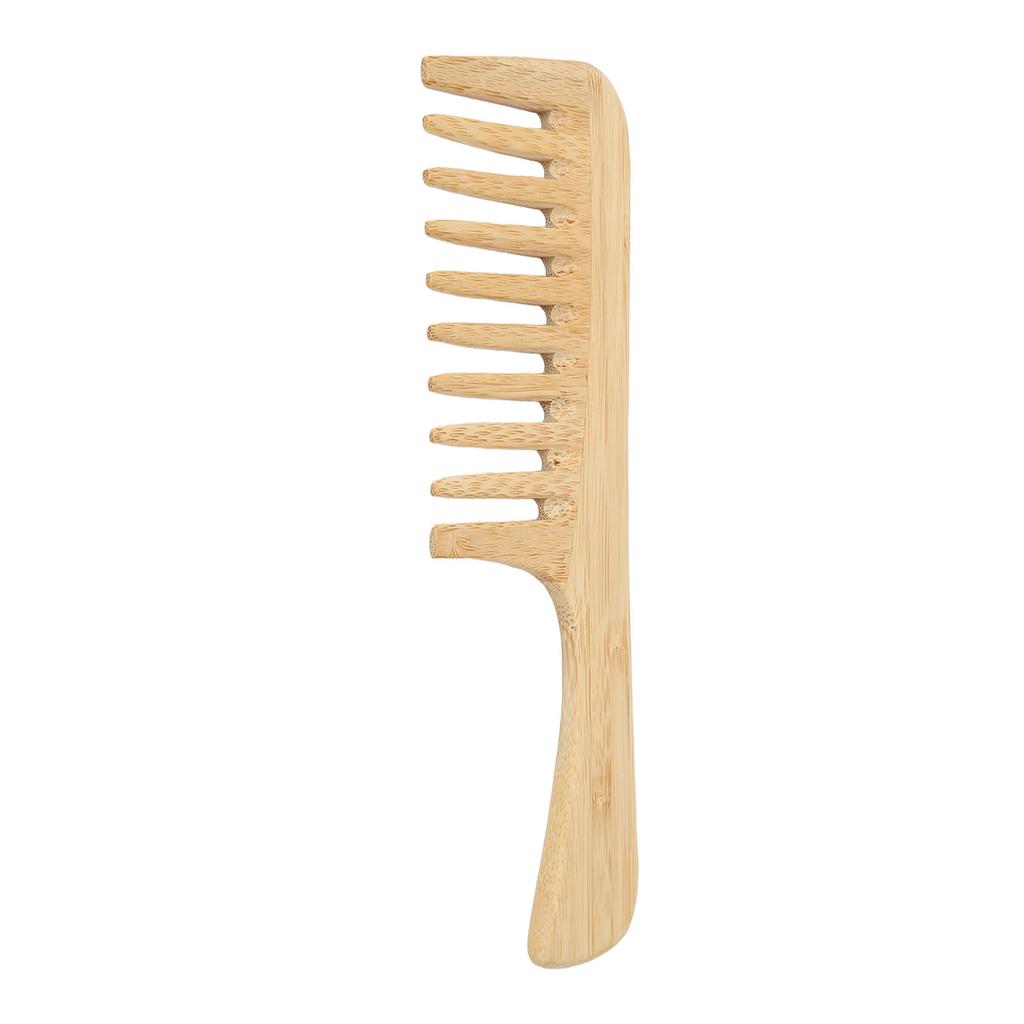 Bamboo Wide Tooth Comb with Handle Large Tooth Anti Static Curly Hair Shampoo Detangling Hair Comb