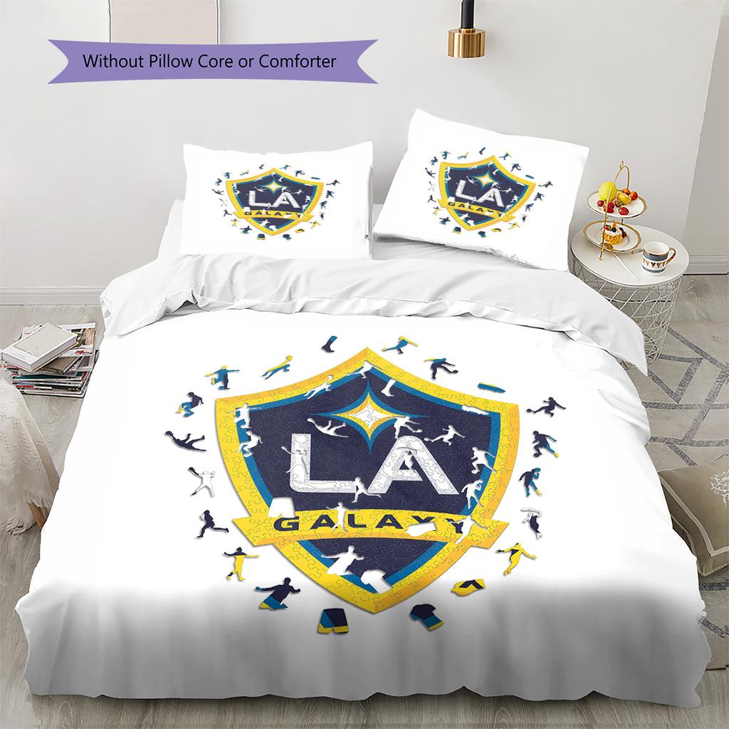 LA Galaxy Pattern Bedding Quilt Set  Home Decoration  Gift (1 * duvet cover + 2 * pillowcase  without core)