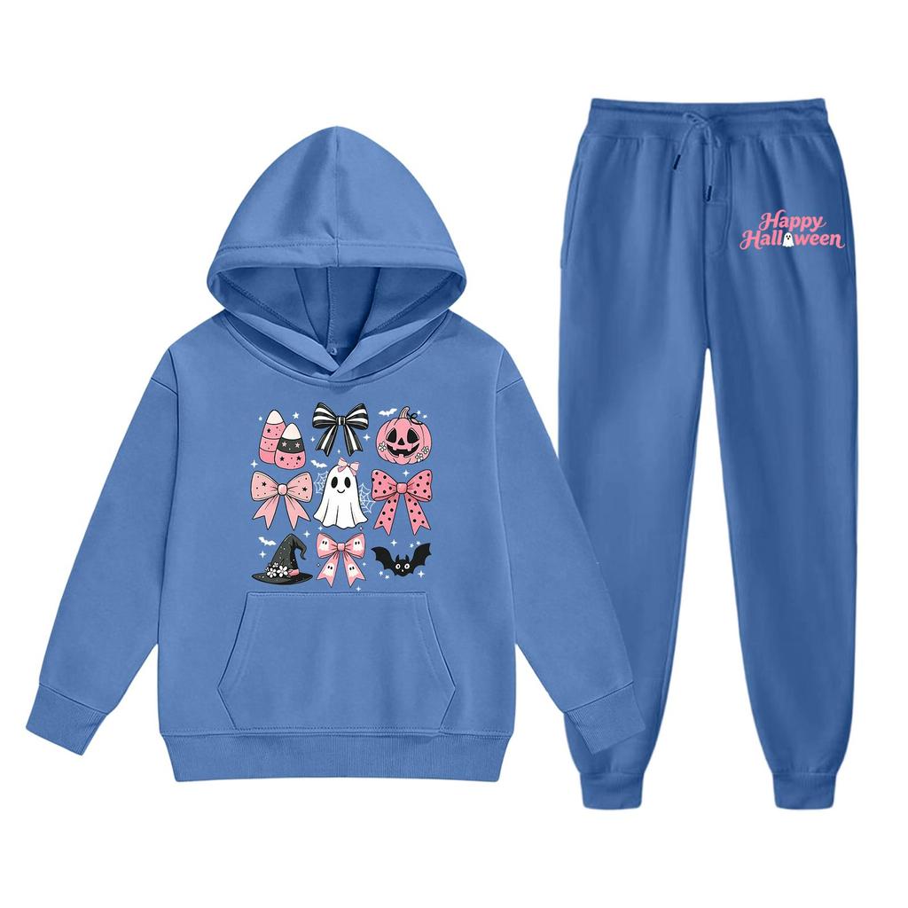 Kids Halloween Hoodie Set Long Sleeve Pullover Sweatshirt with Hood and Matching Pants Soft Comfortable Outfit for Children