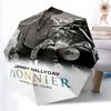 1pc Johnny Hallyday pattern Umbrella Portable Folding Umbrella Iron Frame Hole Bone Structure Outdoor Home Umbrella
