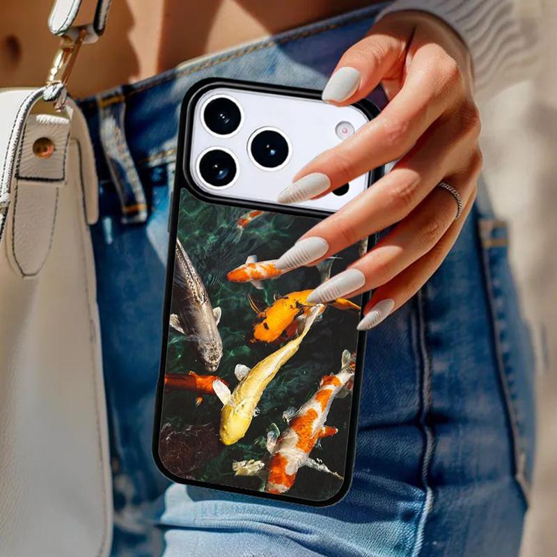 KOI CARP FISH soft Phone Case For iPhone 17 Air 14 15 13 12 Max Cover For Apple 14 15 16 16e 11 Pro Max Plus