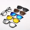 UV400 Protection Magnetic Clip On Sunglasses Cycling/Driving Black Glasses Frame with Sunglasses Clip Sunglasses Set with Pouch
