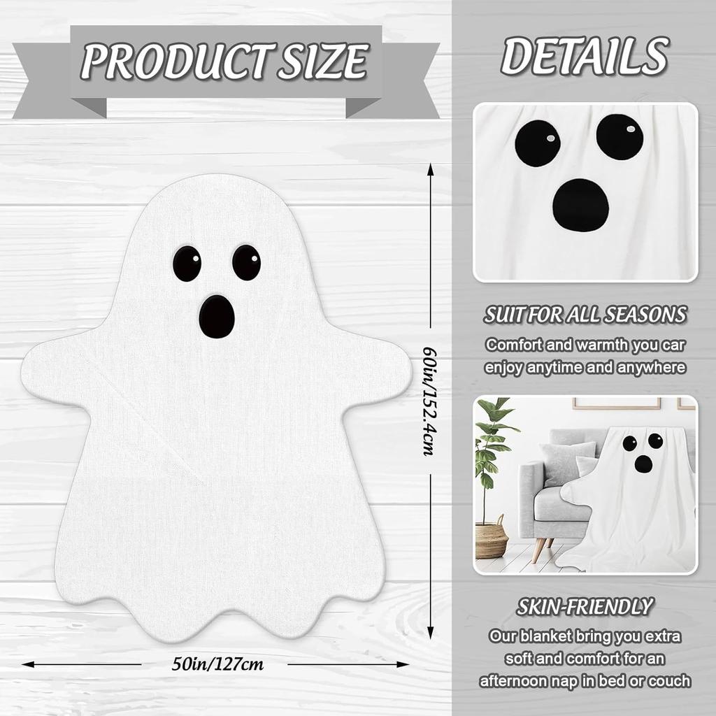 Couverture Flanelle Halloween avec Motif - Couverture Douce et Confortable pour Canapé, Lit et Décoration de Salon
