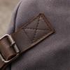 Waxed Canvas Crossbody Bag with Leather Trim Hands Chest Pack for