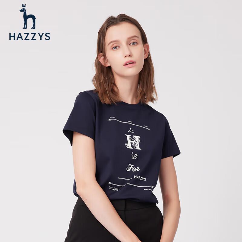HAZZYS Women s Letter Print Short Sleeve T-Shirt 36