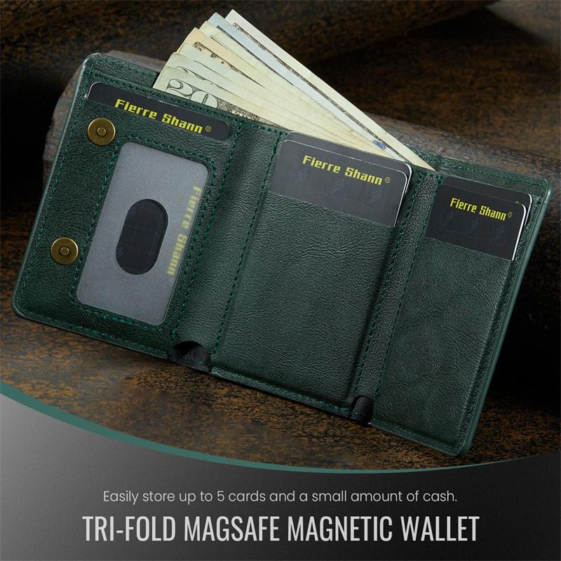 RFID Shielded Credit Card Wallet Magnetic Phone Case Faux Leather for Secure ID & Credit Card Storage, Men S Gift, Phone Wallet зелёный