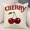 Fashion Cherry Lemon Peach Cushion Cover Natural Linen Organic Fabric DoubleSided Printing Breathable For Decor