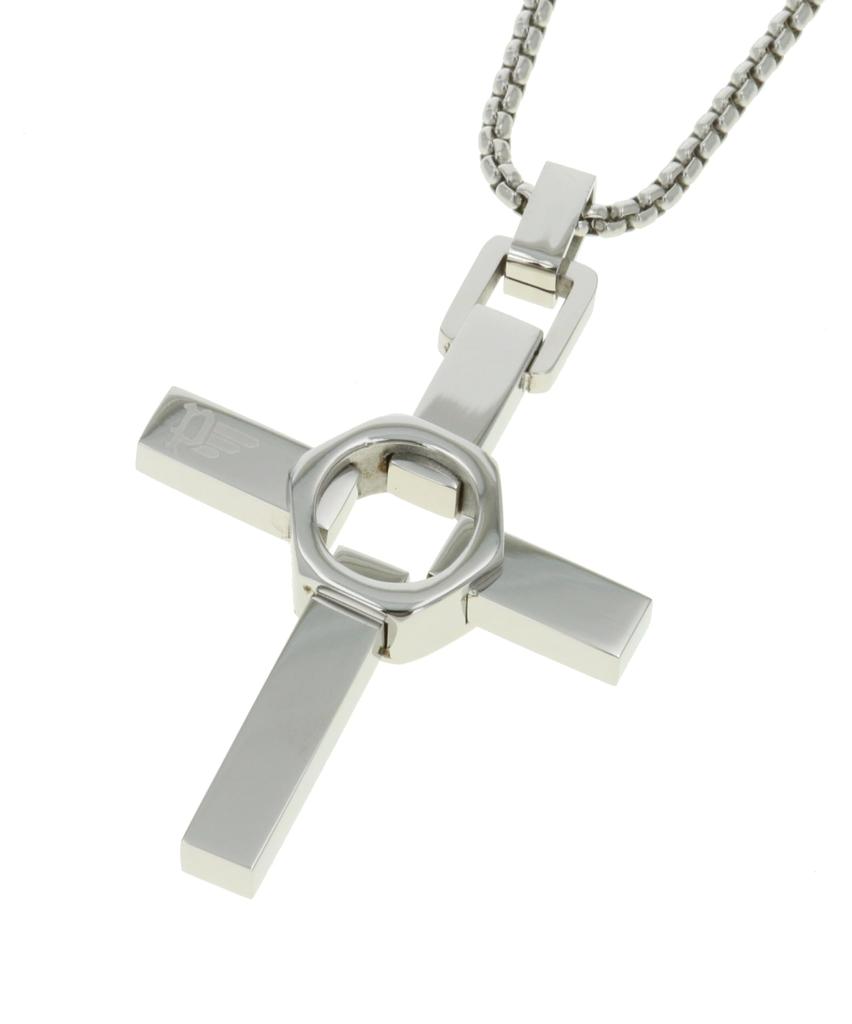 Police Crossed Out Stainless Steel Necklace GN2211311 Exclusive Box