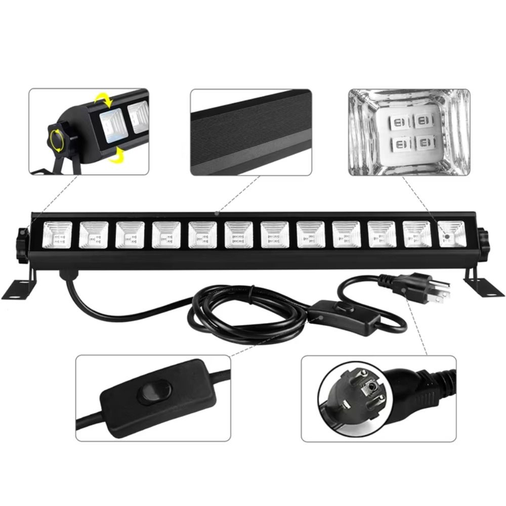 395nm Blacklight LED UV Wall Washer Light 36W Power Concert Stage LED Bar Washer Lamp Explosion-proof and Pressure-resistant