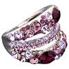 Kvinners Cubic Zirconia Ring Alloy Band Rhinestone Crystal smykker Gave blendende