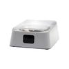 Covered Dog Bowl with Automatic Opening, Metal Inner Bowl, White ABS Housing, Daily Meal and Water Bowl with Lid Style Design for Regular Use