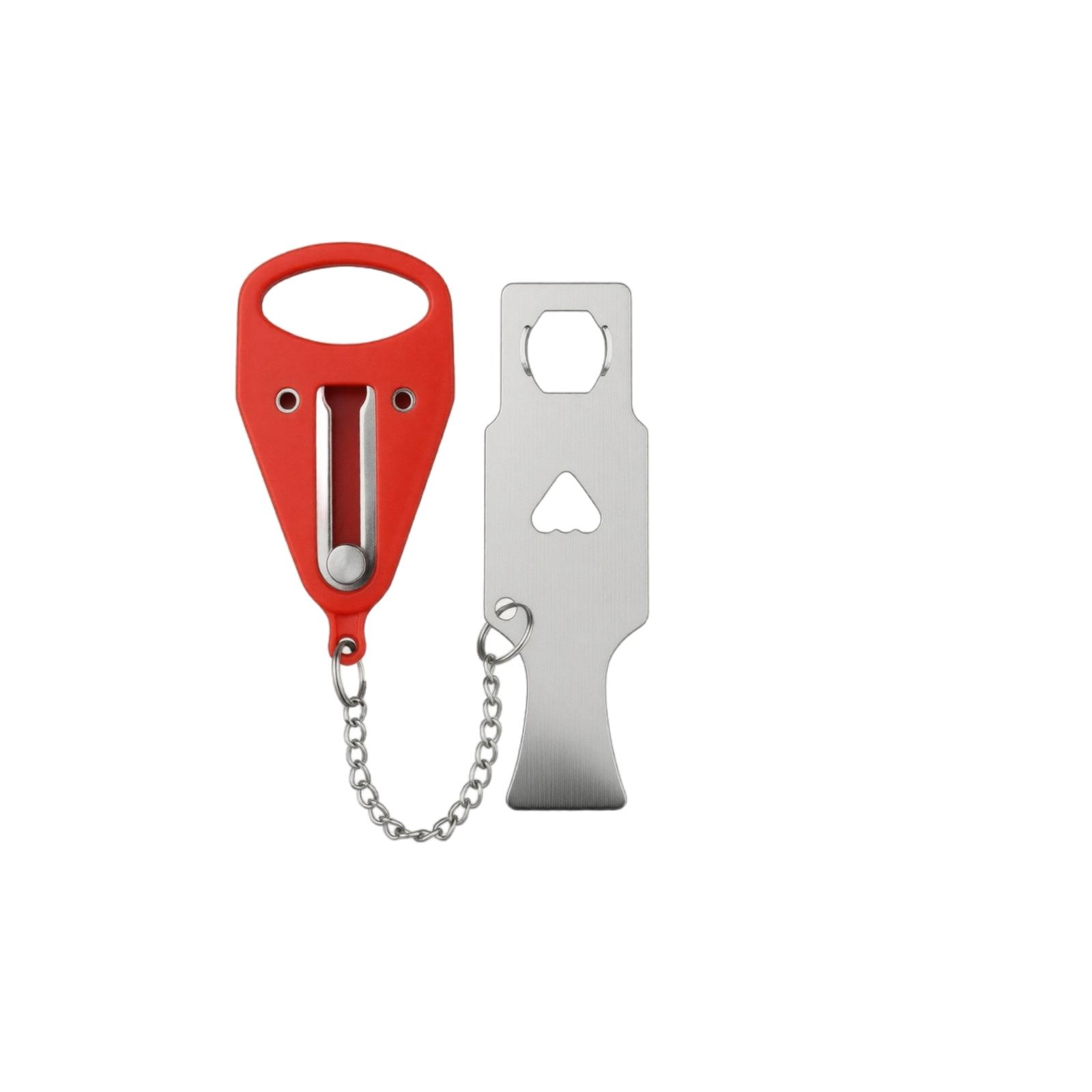 

Portable Door Lock Security Device for Hotel Rooms Travel Use Easy Installation Metal Construction Compact Design for Added Door Safety One Size червоний