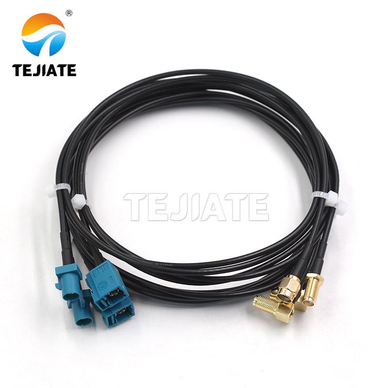 Fakra-z Female to Female Jack Single Pin LVDS Crimp RG174 Coaxial RF Cables for Car GPS Camera WIFI Antenna