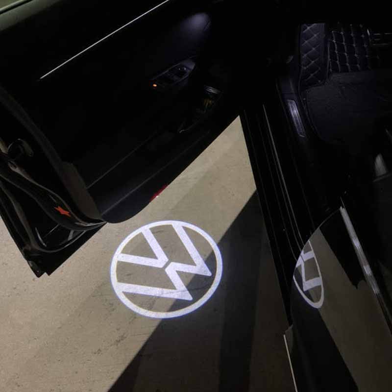 

For VOLKSWAGEN VW Hot Sale Accessories LED Car Door Logo Projector Lights for VW Golf 5/6/7, R/GTI/GTD/GTE, Touareg, CC, Passat NO WIRES 2pcs