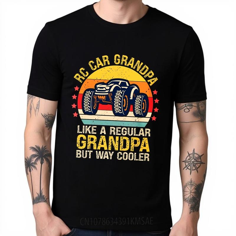 Vintage Summer Women tshirt Rc Car Grandpa Like A Regular Grandpa But Way Cooler Short Sleeve Solid Color ONeck Tshirt