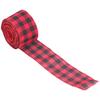 5m Christmas Wired   Ribbon Decorative Plaid Ribbon for Home   Gift Wrapping Crafts(Black Red )