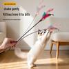 Colorful Feather Cat Teaser Wand with Bell - Interactive Toy for Boredom Relief