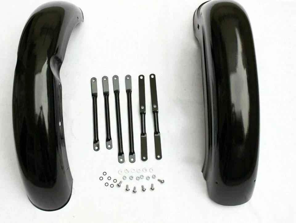 ROYAL ENFIELD BULLET 350cc BLACK FRONT & REAR MUDGUARD FENDER BUMPER SET GEC