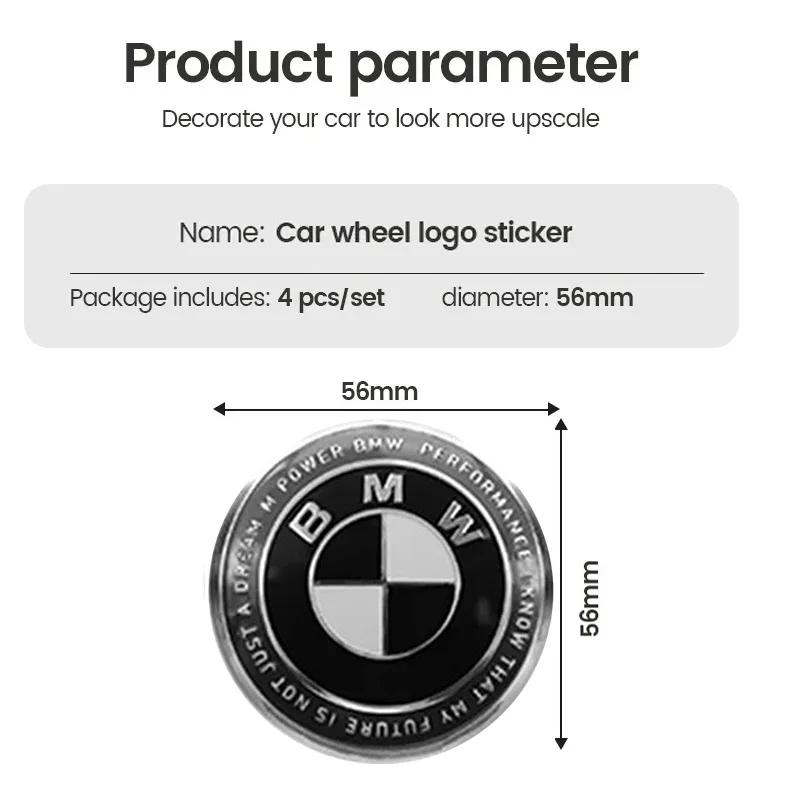 4 Stück 56/60/65MM Auto Radnabenkappe Center Aufkleber Emblem Auto Plakette Abziehbild NFUYH400 Zubehör für BMW G30 F02 E46 G28 F30 F10 E60 E90 G20
