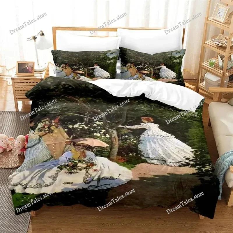 Monet Van Gogh Style Sky Oil Painting Bedding Set Duvet Cover 3d Bedding Fashion Design Decoration King Duvet Cover Set
