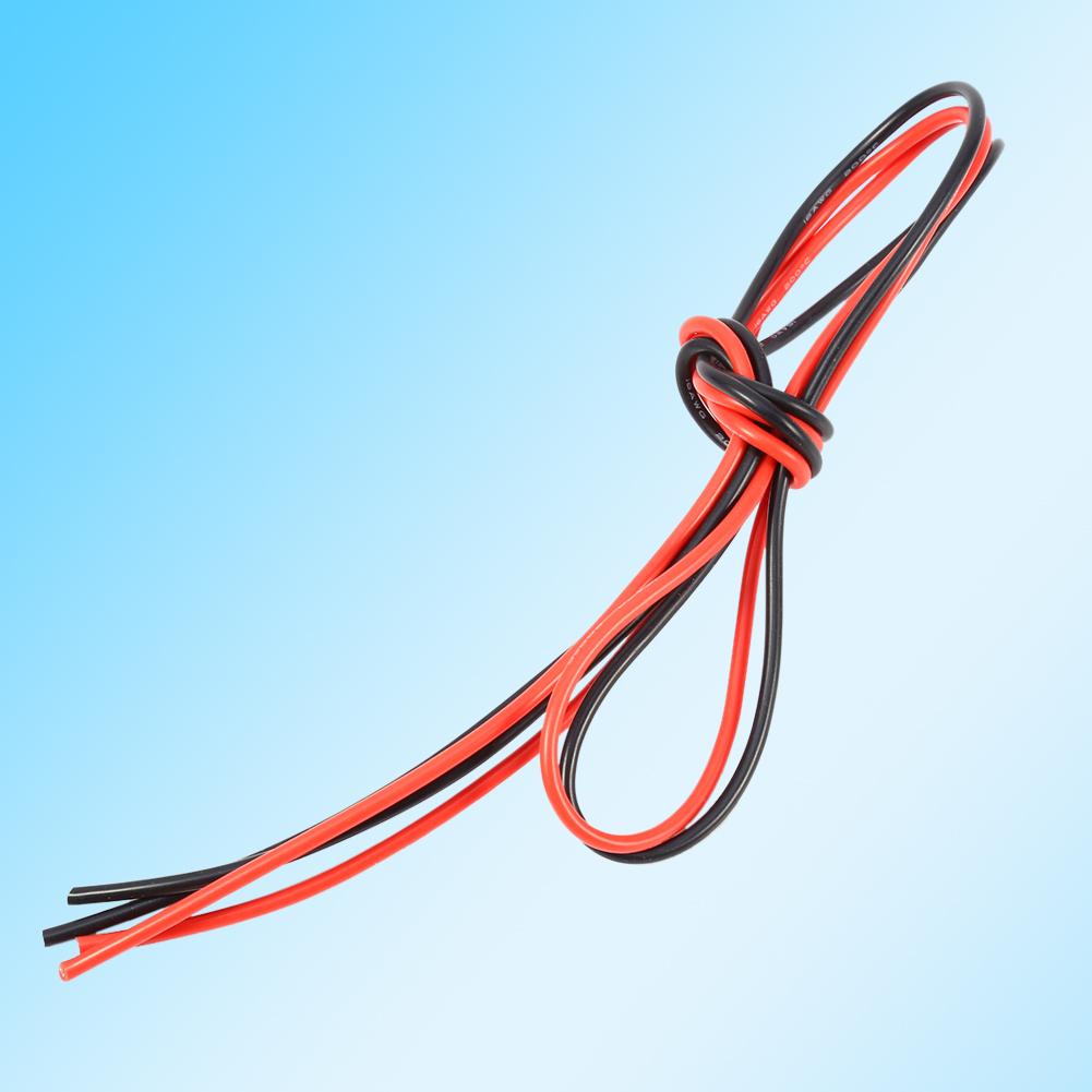 Cabo de silicone flexível 16AWG 2m Fio de cobre estanhado trançado (1 metro vermelho 1 metro preto )
