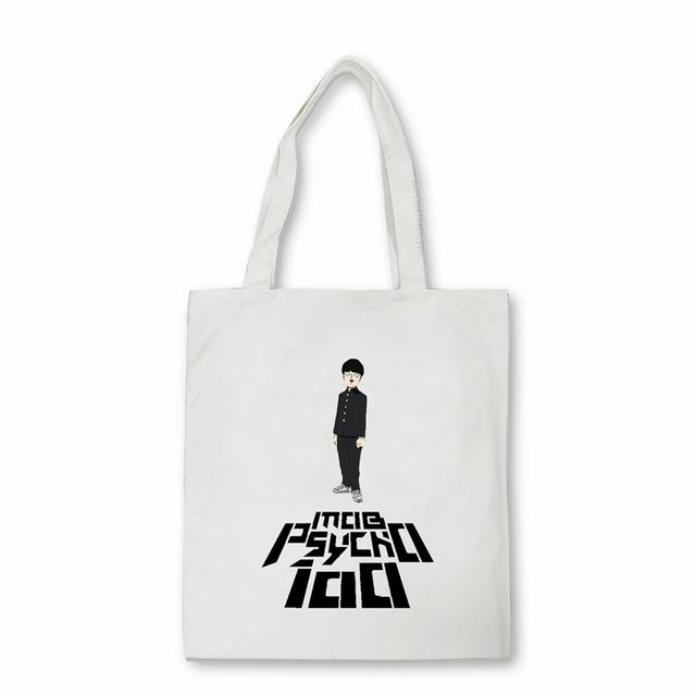 Mob Psycho 100 anime shopper bag Reusable Student Bookbag Fashion canvas bag Large Capacity Handbags Shigeo Kageyama Bags