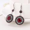 Retro Rhinestone Court-Style Circle Earrings