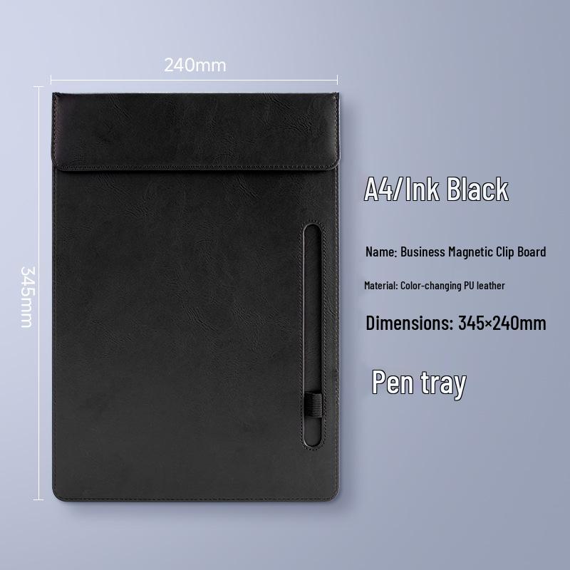 A4 Leather Meeting Clipboard Pad for Business Documents and Hotel Memos