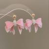 Silver Needle Pink Cubic Zirconia Flower Stud Earrings – Elegant & Delicate Accessories for Women.