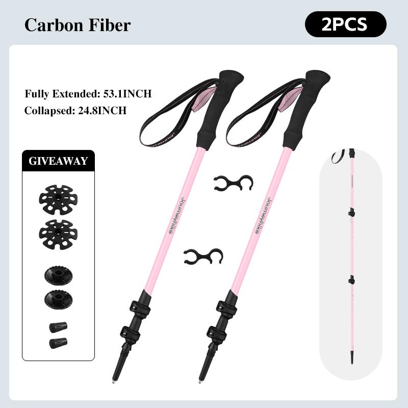 Trekingové hole z 3K karbonových vláken, Lehké turistické hole, Turistické hole vhodné pro turistiku, trekking, blátivý terén a sněhové prostředí