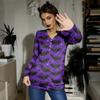 Women's Casual Fashion Sexy Comfort Halloween Printed V-Neck Button Long Sleeve