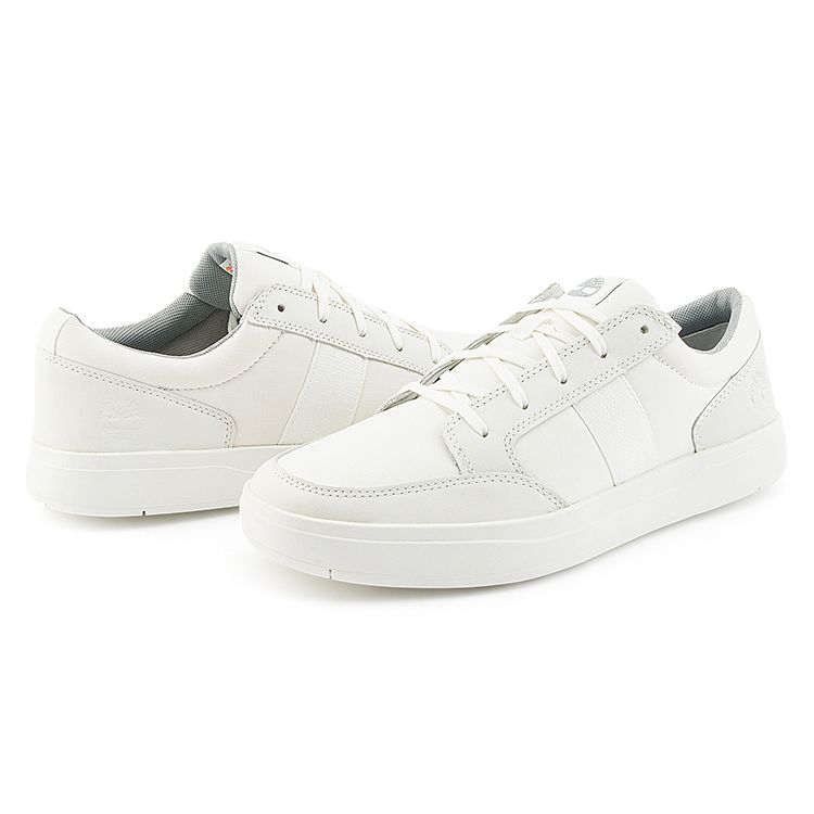 Timberland Fabric Top Layer Cowhide Minimalist Versatile Lightweight Low-Top Casual Shoes Men sneakers White A5Z99W