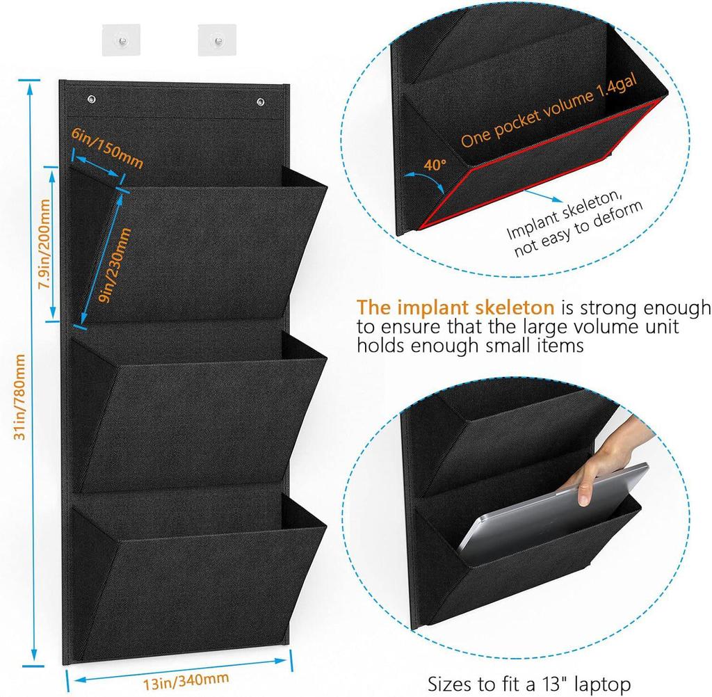 Wall-Mounted Fabric Shoe and Sundries Organizer