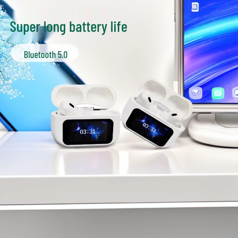 

A9Pro AI Умная гарнитура с функцией перевода, с шумоподавлением ANC, Bluetooth, с сенсорным экраном для Apple Headphones белый