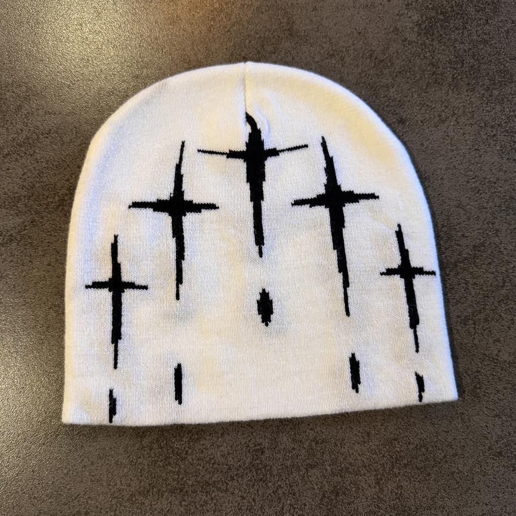 Stars Knitting Acrylic Knit Hat Women Fall Winter Warm Beanie Letter Embroidery