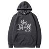 Autumn Winter YES I'MCOLD Letter Logo Print Saint Hoodie Hooded Men Women Couple Casual Gray Black Oversized Pullovers
