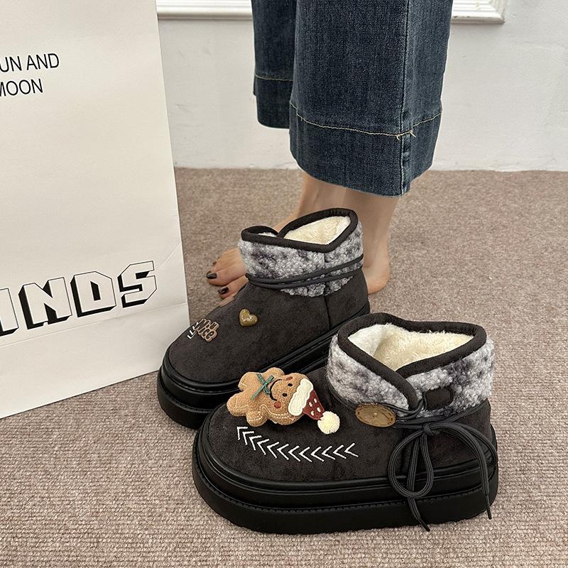 

Women s thick soles cute cartoon winter lightweight warm anti cold padded snow boots non-slip wear casual sneakers cotton shoes 40/41 чорний