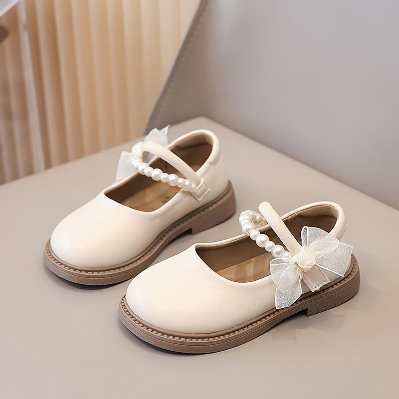 Mädchen Prinzessin Schuhe Kinder Sommer kleine Lederschuhe Perle Mary Jane Frühling und Herbst Schuhe 2025 neue einzelne Schuhe Mode