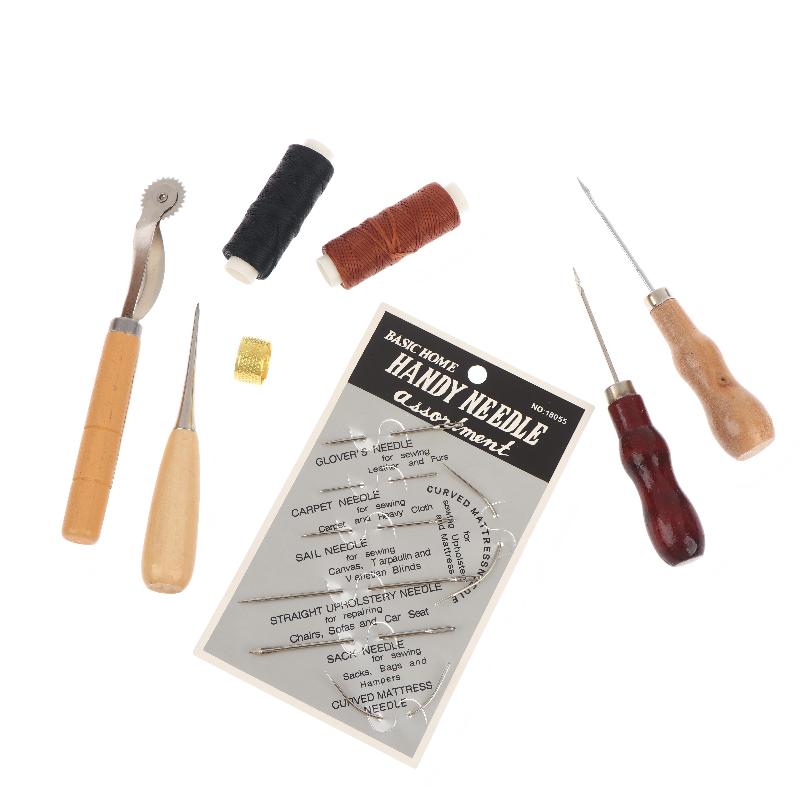 Leather Sewing Tools Kit Wear Resistant DIY Leather Craft Hand Stitching Set for Shoe Bag Repair Work